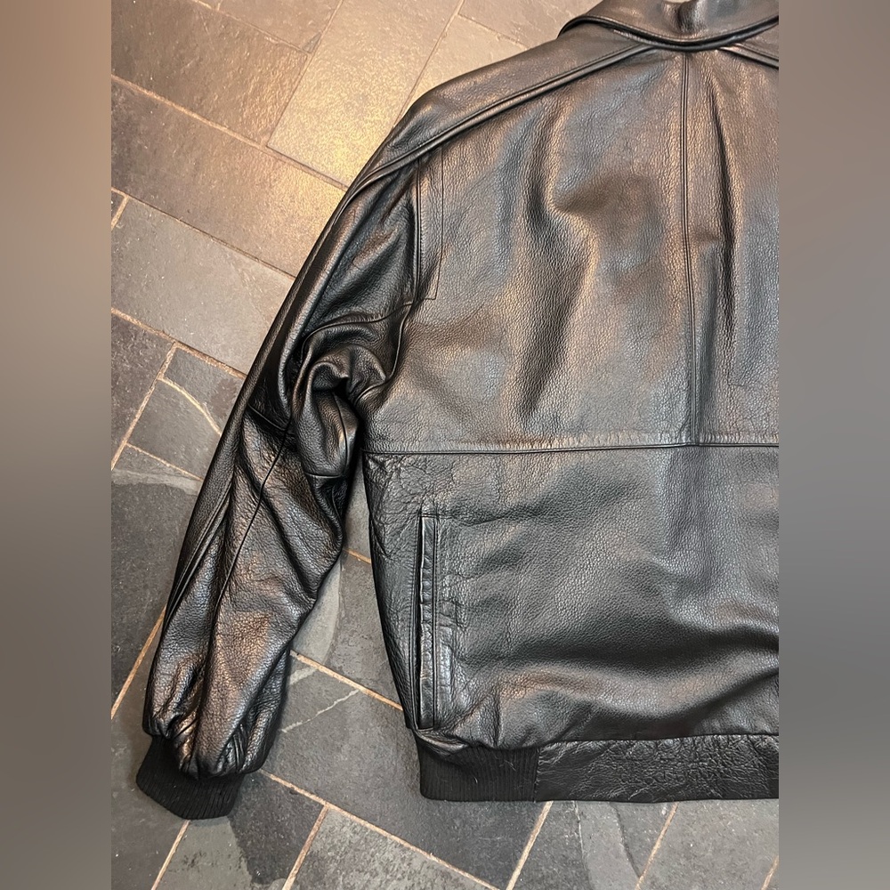 Vintage Wilson’s leather bomber jacket coat black - Picture 8 of 9